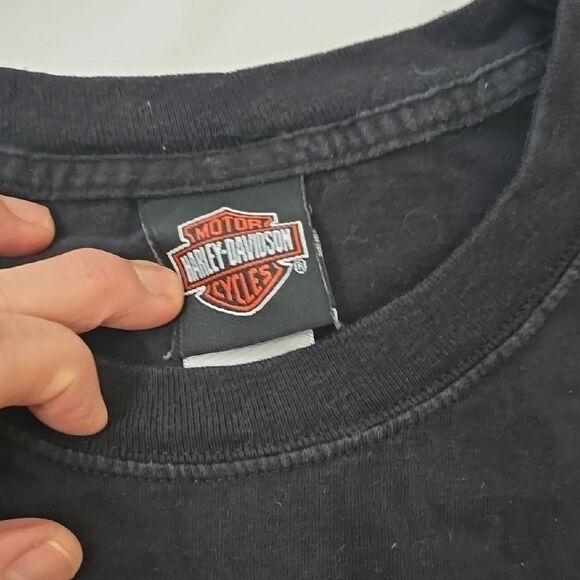 Harley-Davidson Black Graphic T-Shirt vintage size large - Picture 2 of 8